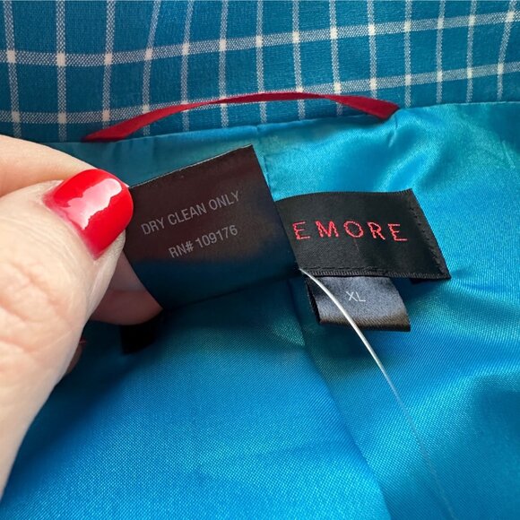 Nina Mclemore Full Zip Check Print  Jacket Womens Size XL Flip Cuff Old Money - Picture 8 of 9